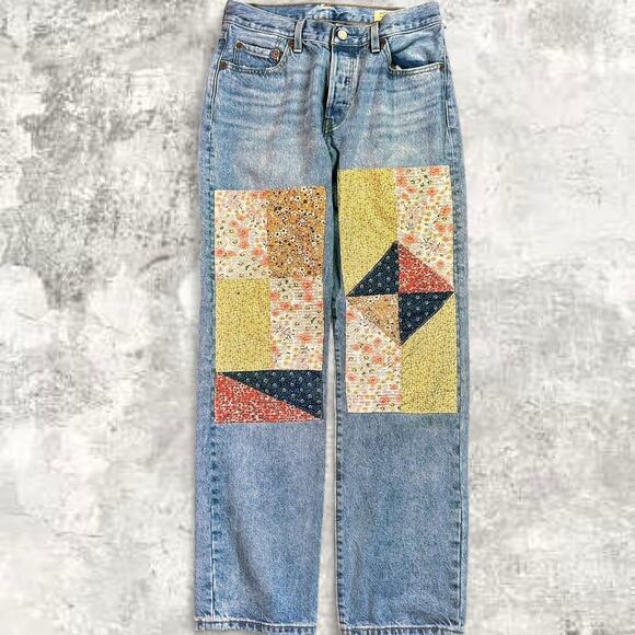 Levi's Denim - Levi's 501XX Women's Jeans 27x32 150th Anniversary Patchwork quilt button fly